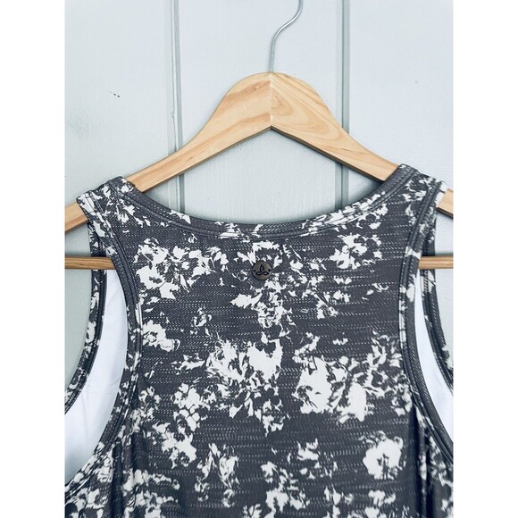 Prana Mandoline Dress M Medium Stretch Elastic Waist Floral Racerback Green - Picture 5 of 5